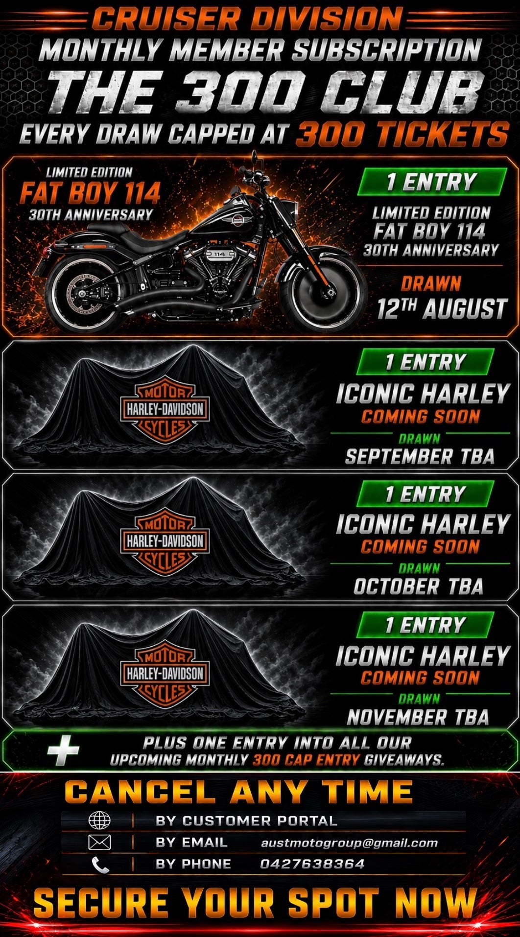 AUSTMOTO CRUISER DIVISION | THE 300 CLUB | 300 MEMBER CAP: 1 MEMBERSHIP = 1 TICKET