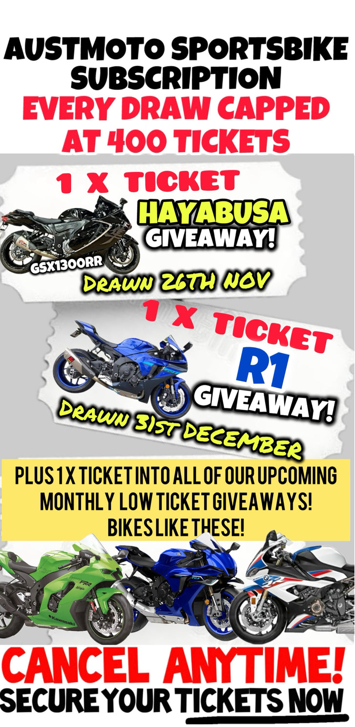 GET 1 X TICKET EACH MONTH - AUSTMOTO 400 TICKET CAP SPORT BIKE GIVEAWAY SUBSCRIPTION