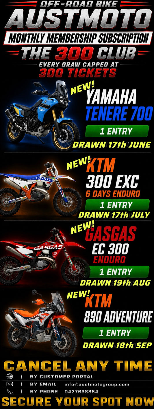 GET 1 X TICKET EACH MONTH - AUSTMOTO 300 TICKET CAP OFF-ROAD GIVEAWAY SUBSCRIPTION | THE 300 CLUB
